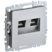 BRITE Розетка двойная RJ11+RJ45 кат.5E РК/Т12-БрА алюминий IEK BRITE Розетка двойная RJ11+RJ45 кат.5E РК/Т12-БрА алюминий IEK