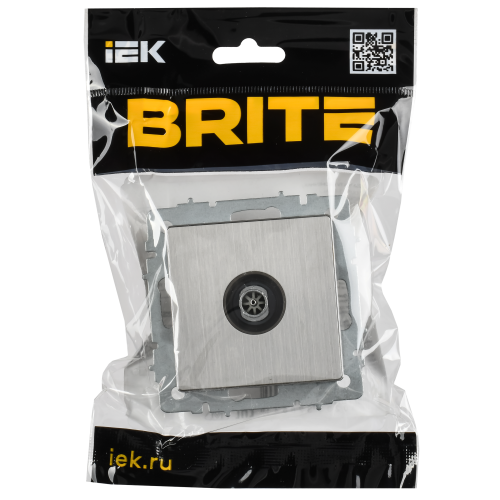 BRITE Розетка TV оконечная РТВ11-0-БрГН металл хром/никель IEK BRITE Розетка TV оконечная РТВ11-0-БрГН металл хром/никель IEK