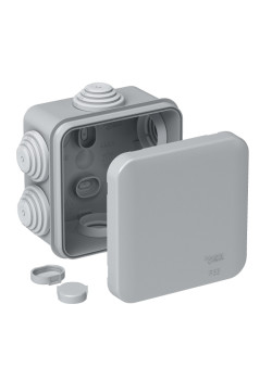 MULTIBOX Коробка распред. откр. установки 70x70x40, габариты 95х95х48, IP55 СЕРАЯ (со стикером)