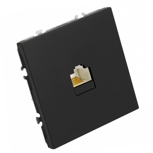 Розетка компьютерная 1-местная RJ-45 (механизм), STEKKER, серия Эмили, RST00-5117-05, черный уголь, soft touch Розетка компьютерная 1-местная RJ-45 (механизм), STEKKER, серия Эмили, RST00-5117-05, черный уголь, soft touch