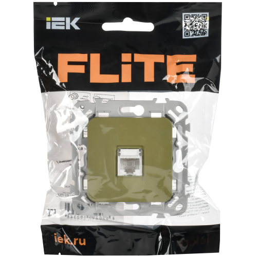 FLITE Розетка компьютерная RJ45 категория 5Е UTP РК5е-1-0-ФлО оливковый IEK FLITE Розетка компьютерная RJ45 категория 5Е UTP РК5е-1-0-ФлО оливковый IEK