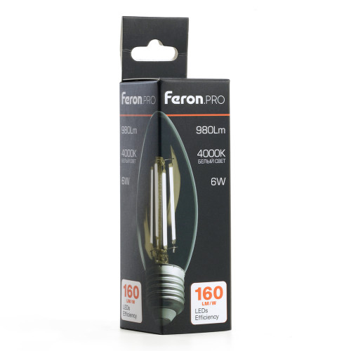 Лампа светодиодная Feron.PRO LB-1206 Свеча E27 960LM 6W 175-265V 2700K