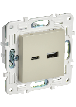 SKANDY Розетка USB A+C 3,1А SK-R14B бежевый IEK