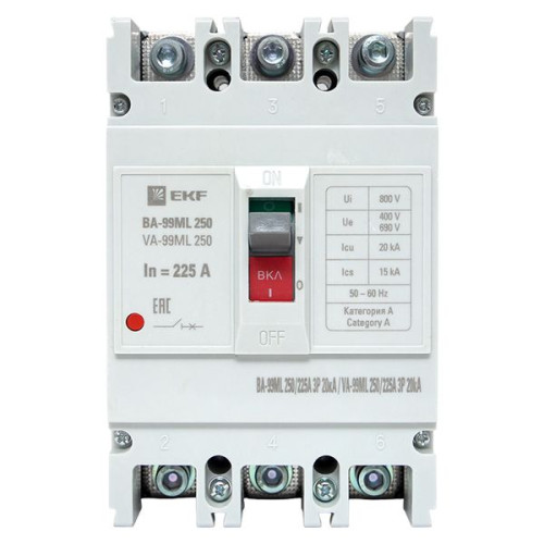 ВА-99МL 250/225А 3P 20кА EKF Basic ВА-99МL 250/225А 3P 20кА EKF Basic