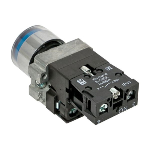 Кнопка BA61 с подсветкой 230В синяя NO IP65 EKF