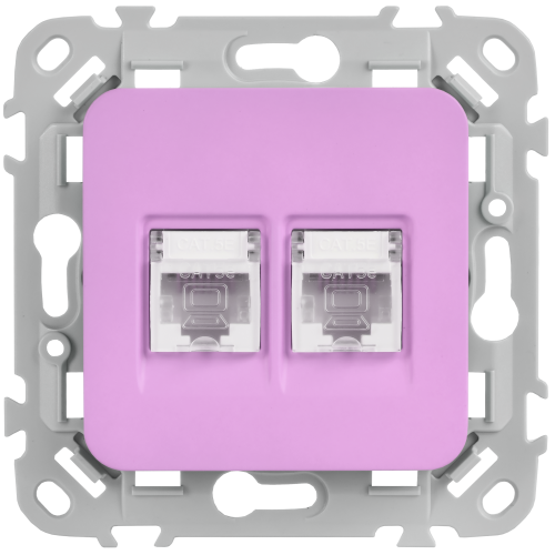 FLITE Розетка 2-местная компьютерная RJ45 категория 5Е UTP РК5е-2-0-ФлПр пурпурный IEK