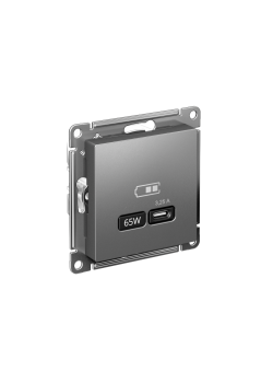 ATLASDESIGN USB РОЗЕТКА тип-С 65Вт высокоскор.заряд. QC, PD, механизм, СТАЛЬ