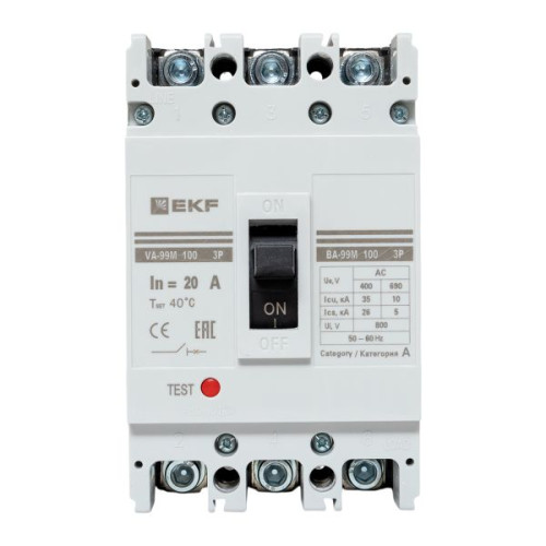 ВА-99М 100/20А 3P 10In 35кА с термомагнитным расцепителем EKF