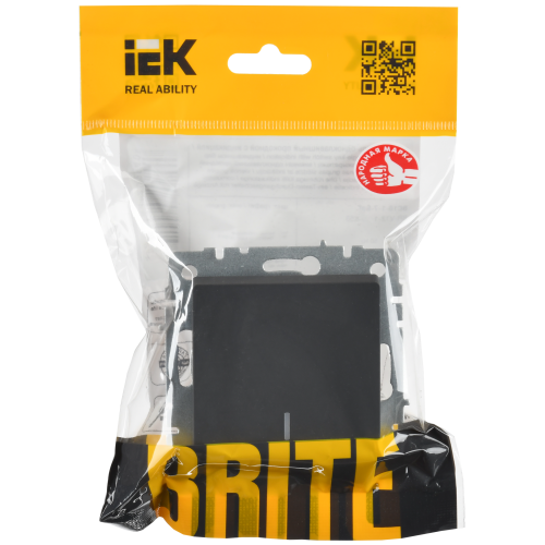 BRITE Выключатель 1-клавишный проходной с индикацией 10А ВС10-1-7-БрГ графит IEK BRITE Выключатель 1-клавишный проходной с индикацией 10А ВС10-1-7-БрГ графит IEK