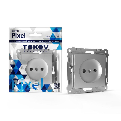 Розетка 1-м СП Pixel 16А IP20 без заземл. механизм алюм. TOKOV ELECTRIC TKE-PX-R1-C03 Розетка 1-м СП Pixel 16А IP20 без заземл. механизм алюм. TOKOV ELECTRIC TKE-PX-R1-C03