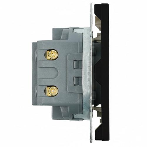 Розетка 2-местная USB + Type C (механизм), STEKKER, 250В, 20W, серия Эмили, RST10-5115-05, черный уголь, soft touch