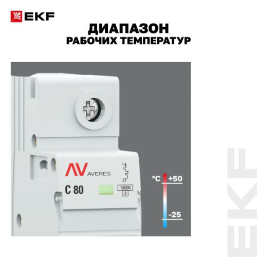 AV-125 1P 80A (C) 10kA EKF AVERES