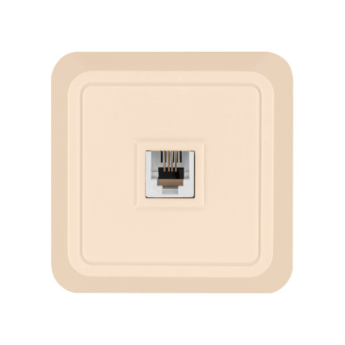 Розетка TФ (RJ-11) открытой установки IP20, сл. кость 