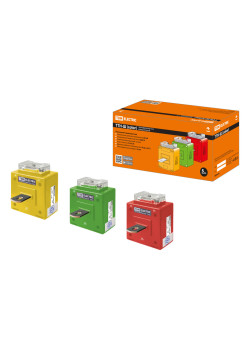 Трансформатор тока измерительный с шиной ТТН-Ш 250/5- 5VA/0,5-Р (3 шт., color) TDM