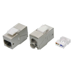 Модуль Кейстоун (Keystone) RJ45 CAT 6 экранированный (STP), 180 градусов, Toolless, серебристый
