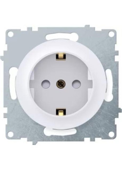 Розетка 1-м СП Florence 16А IP20 с заземл. защ. шторки винтов. клеммы механизм бел. (1E10101300) OneKeyElectro 2172764