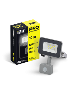Прожектор светодиодный СДО 07-10Д с датчиком движения IP54 серый IEK