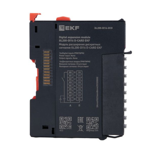 Модуль расширения дискретных сигналов GL200-DI16 D-CARD EKF Модуль расширения дискретных сигналов GL200-DI16 D-CARD EKF