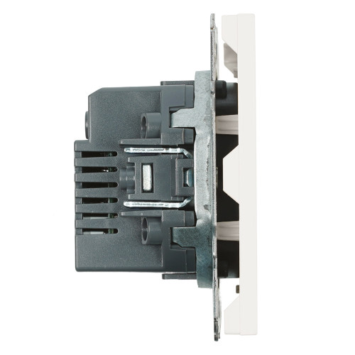 Розетка 2-местная USB + Type C (механизм), STEKKER, 250В, 20W, серия Эмили, RST10-5115-01, белый фарфор, soft touch