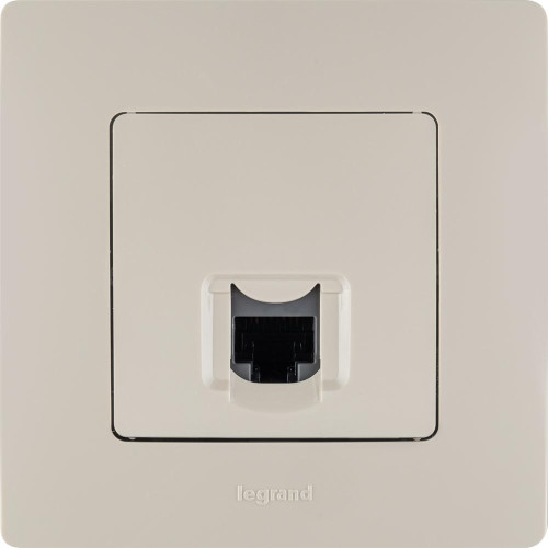 Розетка компьютерная/ Розетка компьютерная RJ-45 категория 5Е UTP слоновая кость ETIKA