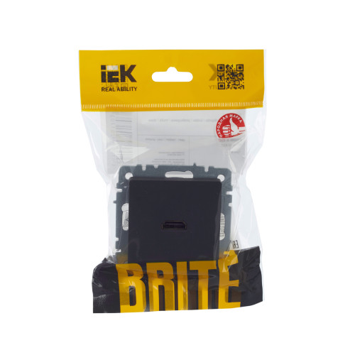 BRITE Розетка HDMI РHDMI-0-БрГ графит IEK BRITE Розетка HDMI РHDMI-0-БрГ графит IEK
