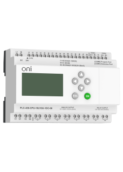 ПЛК 430 Модуль ЦПУ 4 DI 12 UI (0-10 В/DI) 8 RO 2 AO (1 шт 0-10 В и 1 шт 0-20 мА) 24В DC с Ethernet портом с экраном ONI