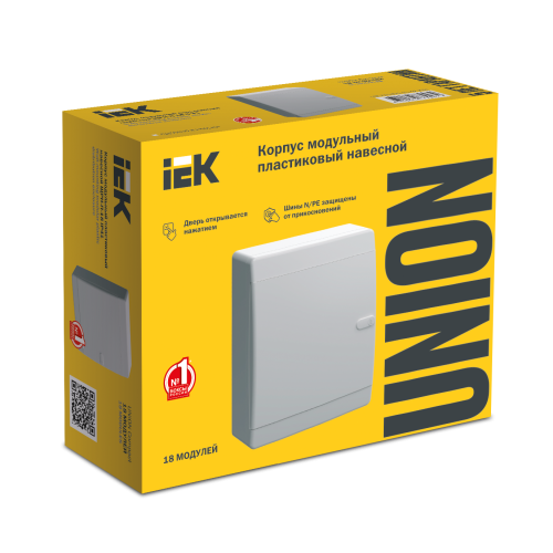 UNION Compact Корпус пластиковый ЩРН-П-18 IP41 белая дверь IEK