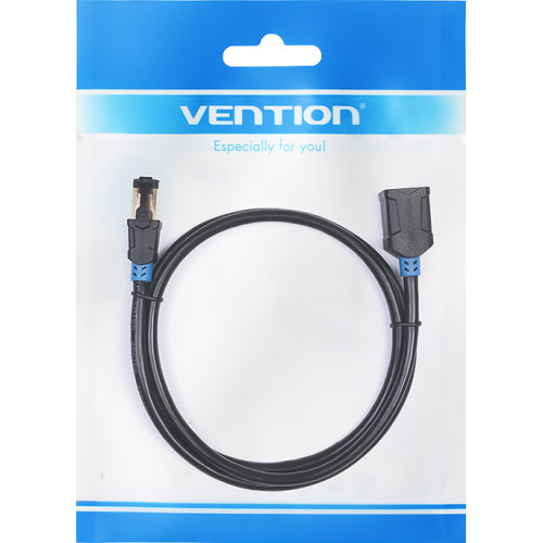 Патч-корд удлинитель Vention прямой SSTP cat.6, RJ45 - 3м. Черный