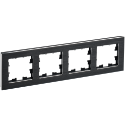 BRITE Рамка 4 -местная РУ-4-1-БрЧ металл черный IEK