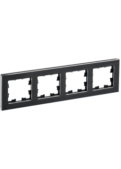 BRITE Рамка 4 -местная РУ-4-1-БрЧ металл черный IEK