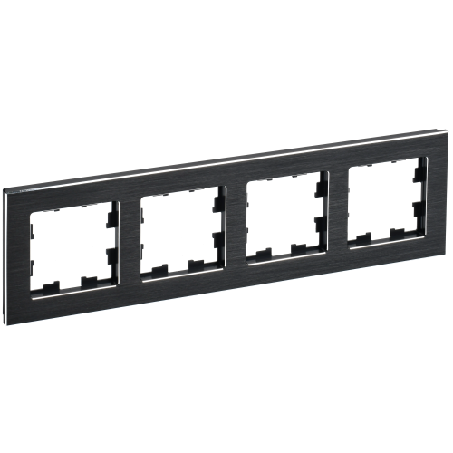 BRITE Рамка 4 -местная РУ-4-1-БрЧ металл черный IEK