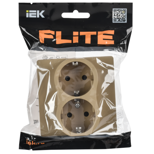 FLITE Розетка 2-местная с заземлением с защитными шторками безвинтовое крепление 16А РСш12-1-К-ФлХ хаки IEK FLITE Розетка 2-местная с заземлением с защитными шторками безвинтовое крепление 16А РСш12-1-К-ФлХ хаки IEK
