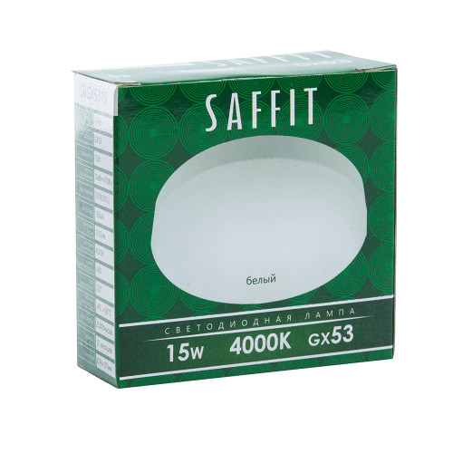 Лампа светодиодная SAFFIT SBGX5315 GX53 15W 230V 4000K Лампа светодиодная SAFFIT SBGX5315 GX53 15W 230V 4000K