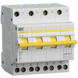 Выключатель-разъединитель трехпозиционный 4п ВРТ-63 25А IEK MPR10-4-025