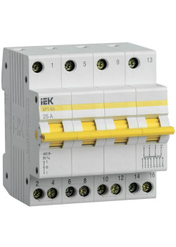 Выключатель-разъединитель трехпозиционный 4п ВРТ-63 25А IEK MPR10-4-025