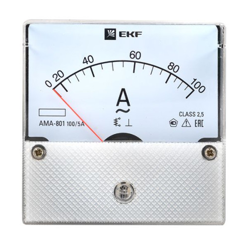 AMA-801 аналоговый на панель (80x80) круглый вырез 100А трансф. подкл. EKF