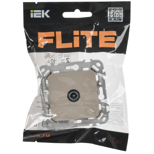 FLITE Розетка TV экранированная оконечная тип M РТВм-1-1-1-ФлЛ льняной IEK FLITE Розетка TV экранированная оконечная тип M РТВм-1-1-1-ФлЛ льняной IEK