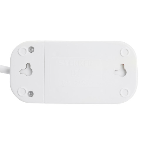 Удлинитель двухместный с/з  STEKKER HM06-21-05 3x1мм2, 5м, серия Home , белый