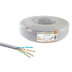 Кабель витая пара народный U/UTP Cat 5e 4х2х24AWG CCA (100м) PVC, серый