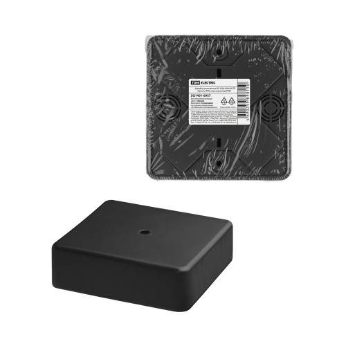 Коробка распаячная КР 100х100х29 ОП черная, IP40, инд. штрихкод TDM