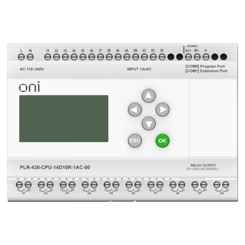 ПЛК 430 Модуль ЦПУ 14 DI 10 RO 220В AC с экраном ONI