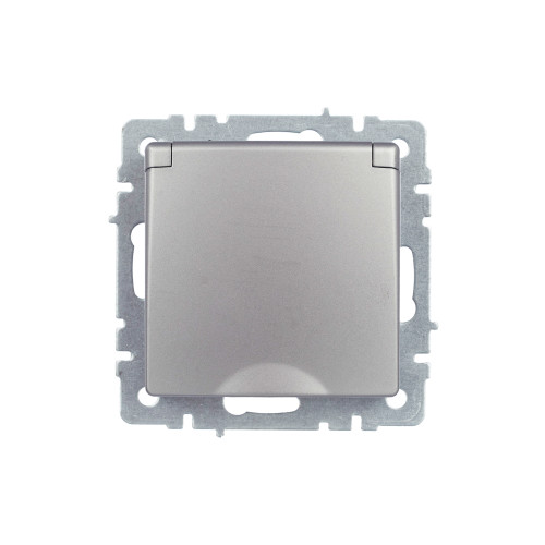 BRITE Розетка 1-местная с заземлением с защитными шторками и крышкой 16А IP44 РСбш10-3-44-БрС сталь IEK BRITE Розетка 1-местная с заземлением с защитными шторками и крышкой 16А IP44 РСбш10-3-44-БрС сталь IEK