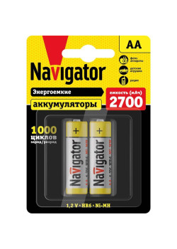 Аккумулятор AA/HR6 94 465 NHR-2700-HR6-BP2 (блист.2шт) Navigator 94465