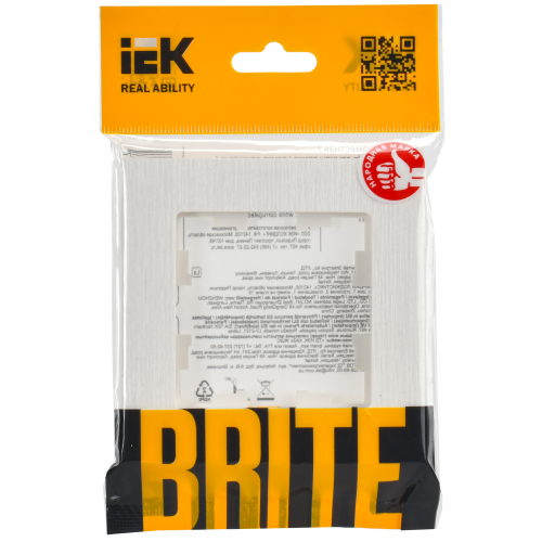 BRITE Рамка 1-местная РУ-1-Бр белый рифленый IEK BRITE Рамка 1-местная РУ-1-Бр белый рифленый IEK