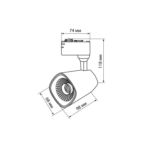 Светильник трековый однофазный LED TRL-02-015-WB 15 Вт, 24°, 3000 К, 90 Ra, черный, TDM Светильник трековый однофазный LED TRL-02-015-WB 15 Вт, 24°, 3000 К, 90 Ra, черный, TDM