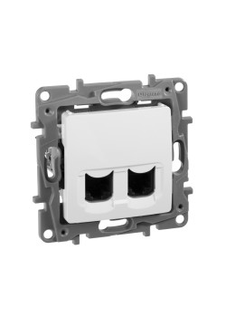ETIKA Розетка компьютерная двойная RJ45 категория 5Е UTP белый