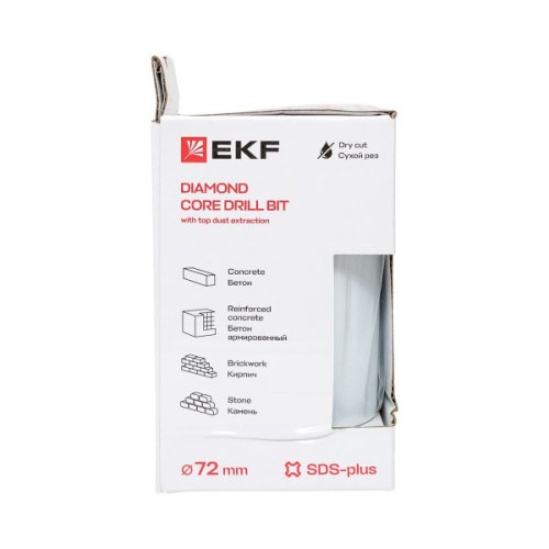 Коронка алмазная DCH-72 (верхнее пылеудаление) Laser M16 SDS-Plus EXPERT EKF Коронка алмазная DCH-72 (верхнее пылеудаление) Laser M16 SDS-Plus EXPERT EKF