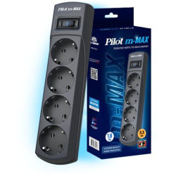Сетевой фильтр Pilot m-MAX 1.8м (4 розетки) серый (коробка)
