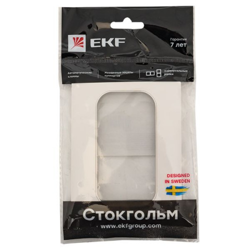 Стокгольм Рамка для розетки 2-местная белая EKF Стокгольм Рамка для розетки 2-местная белая EKF