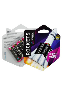 Элемент питания алкалиновый AA/LR6 Kosmos premium ROCKETS (блист.4шт) КОСМОС KOSLR6ROCKETS4BL